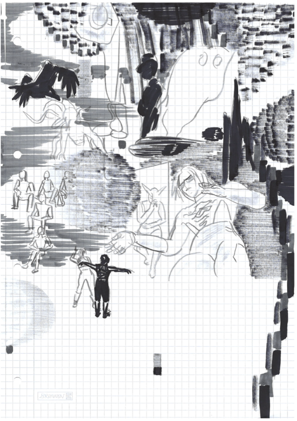 Impressions of the Public Colloquium 2026: A Science of Singularity in the Age of Light–Live drawing performance with drawing artist Xiaopeng Zhou.